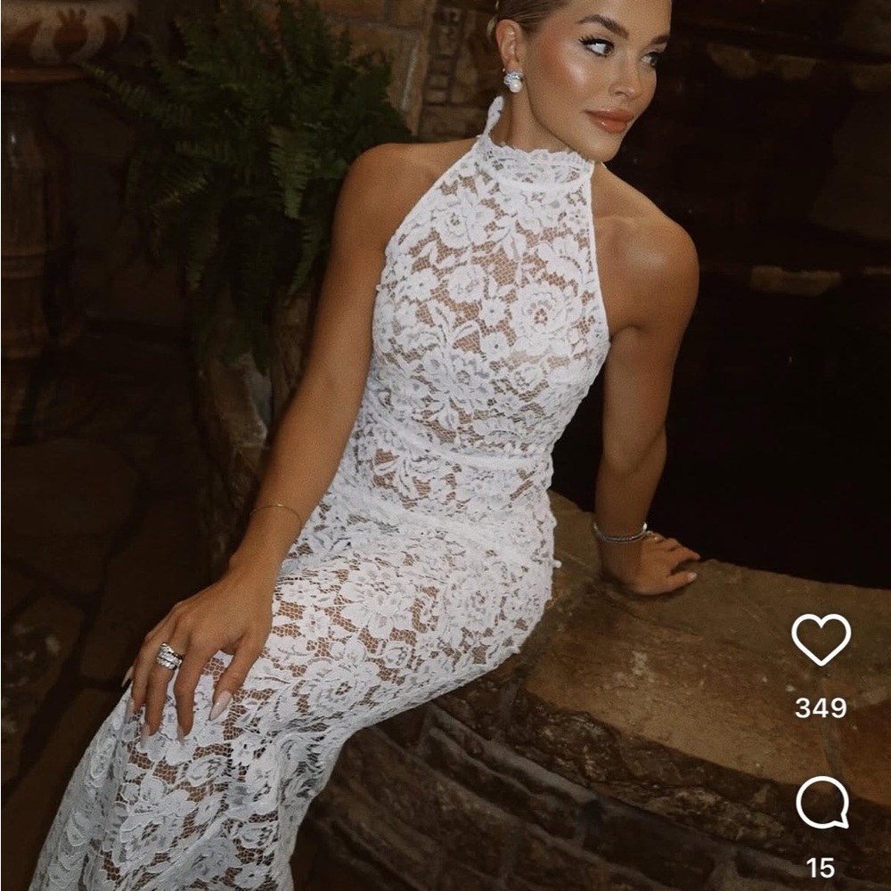 Amanda Uprichard White Lace Bridal Dress